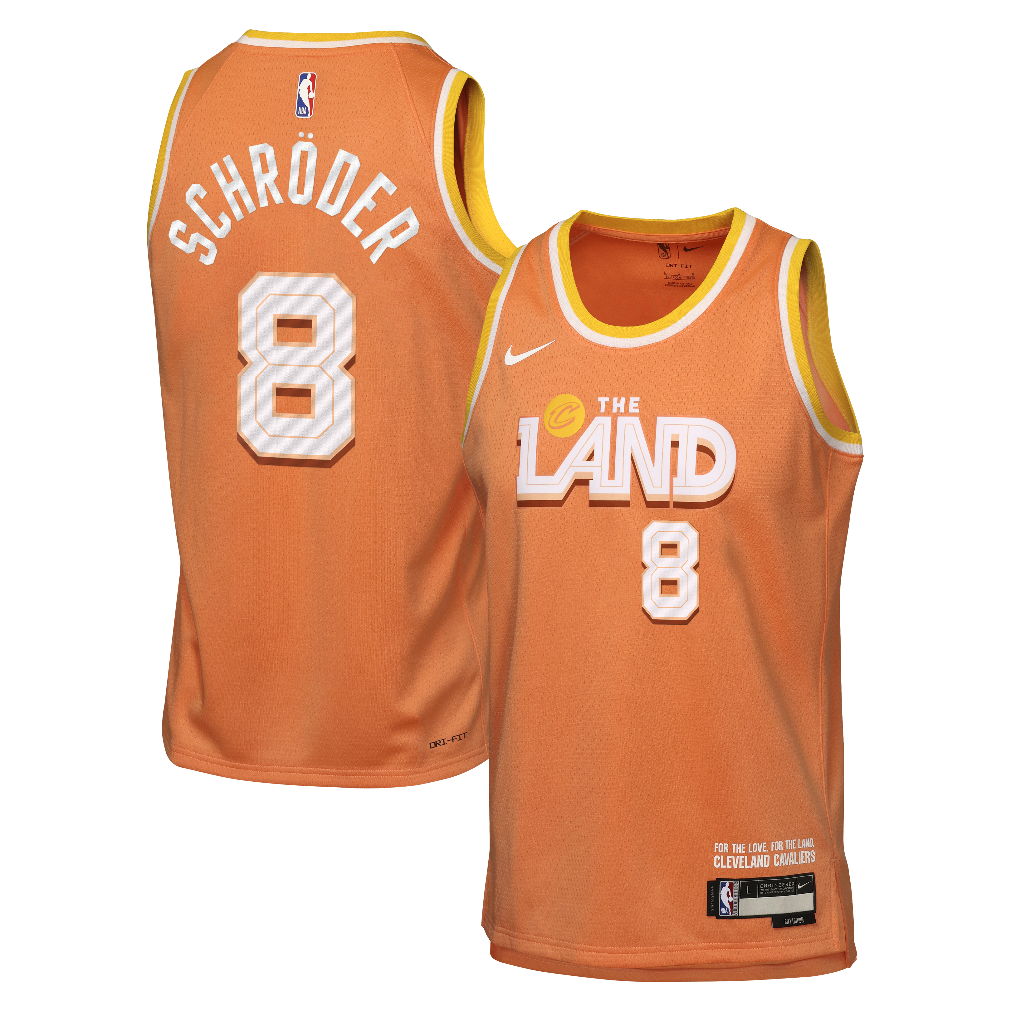 Dennis Schröder Cleveland Cavaliers 2025/26 City Edition Swingman Jersey - Orange - Youth