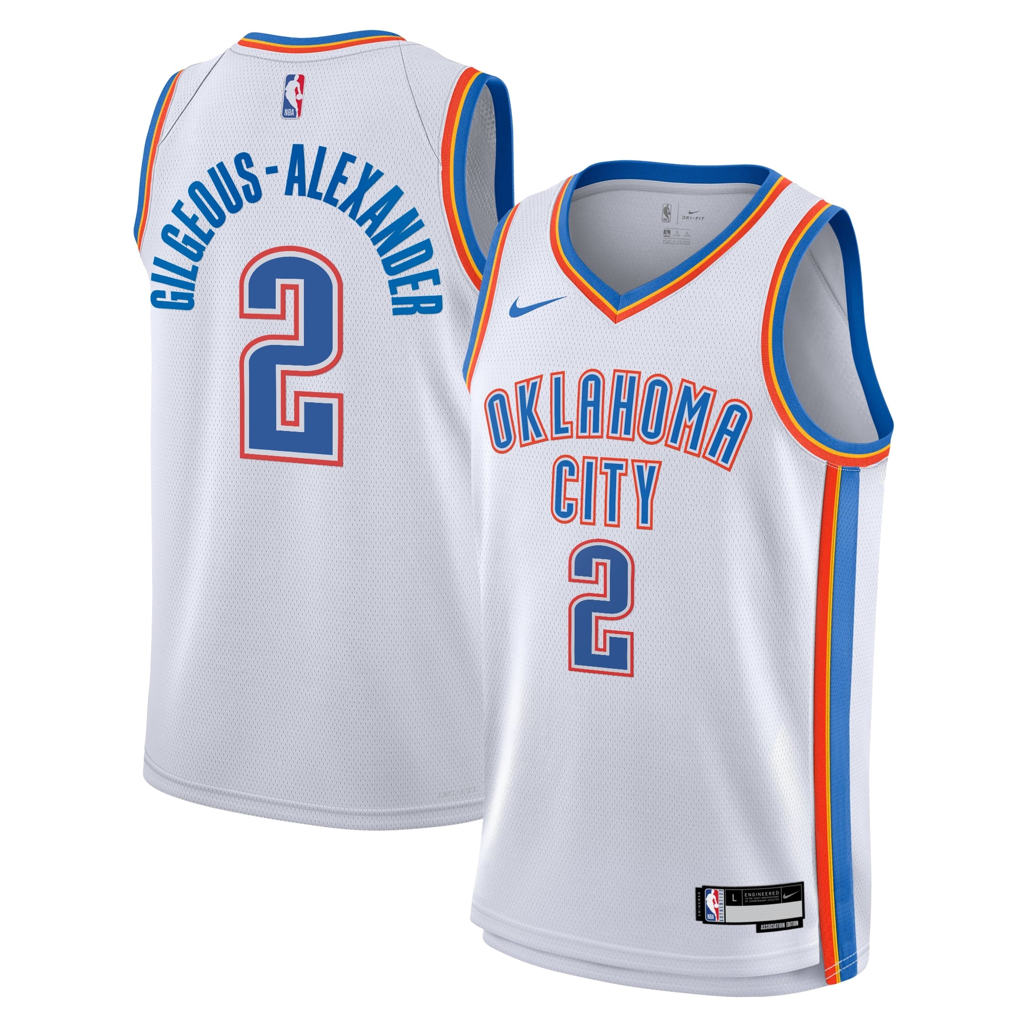 Shai Gilgeous-Alexander Oklahoma City Thunder Association Edition Swingman Jersey - White - Youth