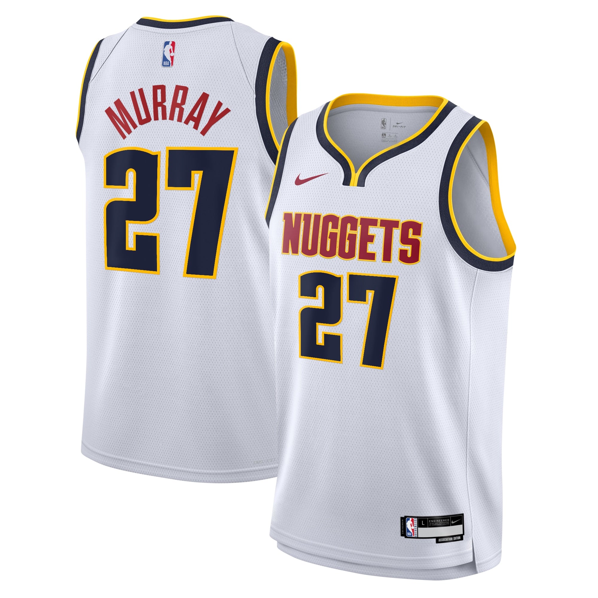 Jamal Murray Denver Nuggets Swingman Association Jersey - White - Youth