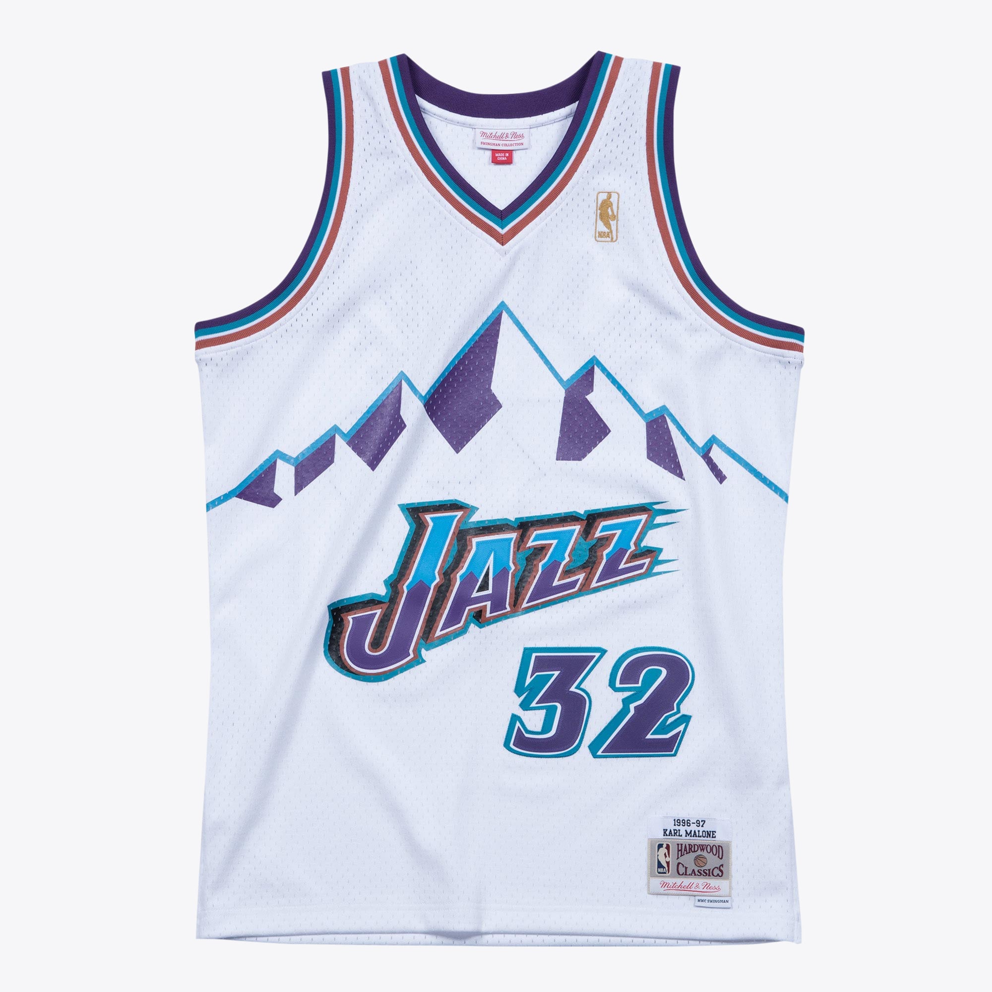 Karl Malone Utah Jazz 1996 Hardwood Classics Swingman Jersey - White - Mens